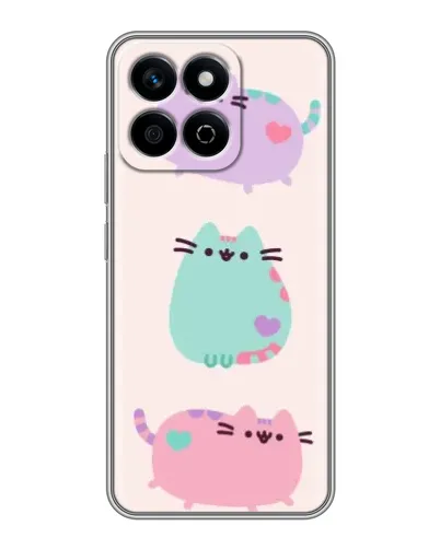 Чехол для Huawei Honor X7c с картинкой «Pusheen трио»