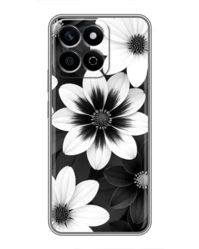 Чехол для Huawei Honor X7c с картинкой «Монохромные астры»