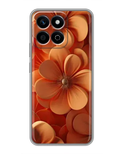 Чехол для Huawei Honor X7c с картинкой «Оранжевый макро цветок»