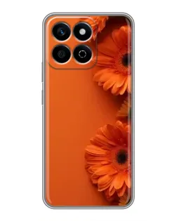 Чехол для Huawei Honor X7c с картинкой «Оранжевые герберы»