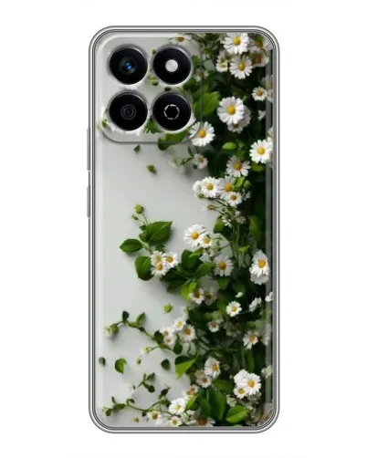 Чехол для Huawei Honor X7c с картинкой «Ветка мелких белых цветов»