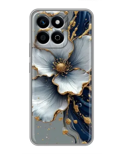 Чехол для Huawei Honor X7c с картинкой «Белый цветок и золотой флюид» Чехол для Huawei Honor X7c с картинкой «Белый цветок и золотой флюид»