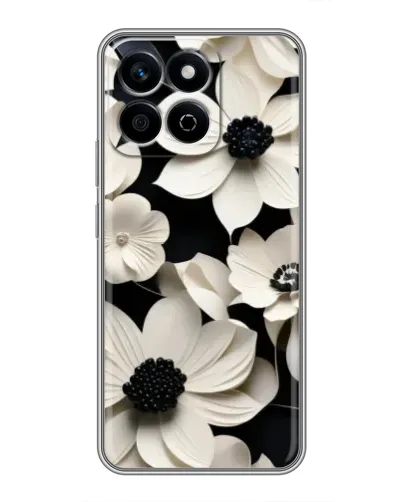 Чехол для Huawei Honor X7c с картинкой «Объемные белые цветы»