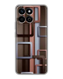 Чехол для Huawei Honor X7c с картинкой «Коричневые объемные квадраты» Чехол для Huawei Honor X7c с картинкой «Коричневые объемные квадраты»