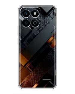 Чехол для Huawei Honor X7c с картинкой «Черные геометрические блоки»
