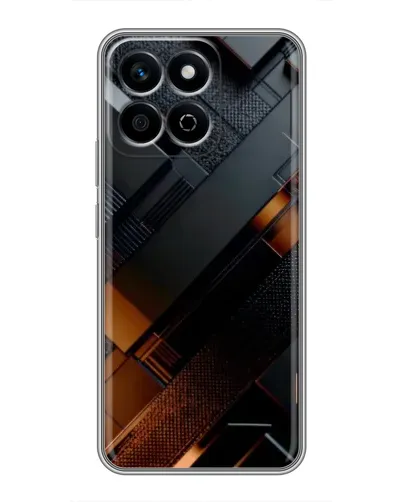 Чехол для Huawei Honor X7c с картинкой «Черные геометрические блоки»