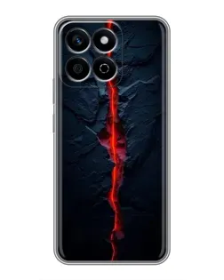 Чехол для Huawei Honor X7c с картинкой «Kрасная лавовая трещина»