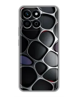 Чехол для Huawei Honor X7c с картинкой «Объемная темная решетка»