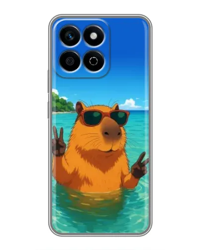 Чехол для Huawei Honor X7c с картинкой «Морская капибара»
