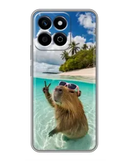 Чехол для Huawei Honor X7c с картинкой «Капибара на море»