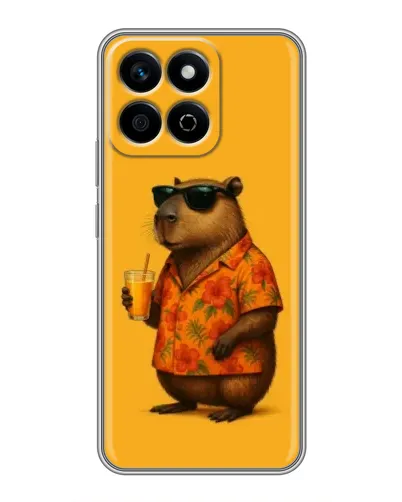 Чехол для Huawei Honor X7c с картинкой «Капибара на отдыхе»