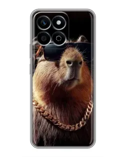 Чехол для Huawei Honor X7c с картинкой «Капибара золотая цепь»