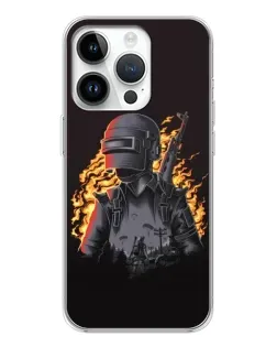 Чохол для Huawei Honor X7d з картинкою «PUBG — вогняний силует»