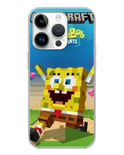 Чохол для Huawei Honor X7d з картинкою «Губка Боб Minecraft»