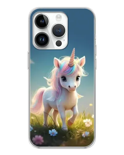 Чехол для Huawei Honor X7d с картинкой «Единорог на поляне»