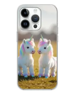 Чехол для Huawei Honor X7d с картинкой «Пара единорогов»