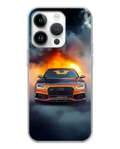 Чехол для Huawei Honor X7d с картинкой «Audi в огненном дыму» Чехол для Huawei Honor X7d с картинкой «Audi в огненном дыму»