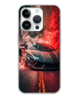 Чохол для Huawei Honor X7d з картинкою «Lamborghini червоний дим»