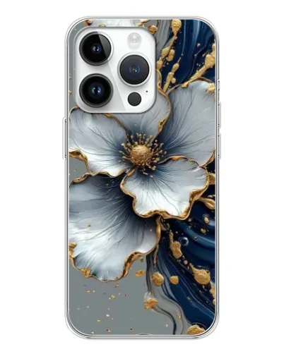 Чохол для Huawei Honor X7d з картинкою «Біла квітка та золотий флюїд» Чохол для Huawei Honor X7d з картинкою «Біла квітка та золотий флюїд»