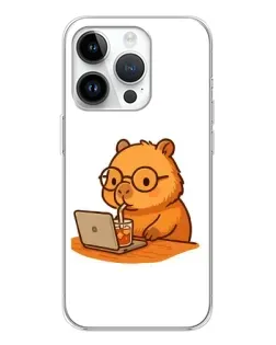 Чохол для Huawei Honor X7d з картинкою «Капібара з ноутбуком»