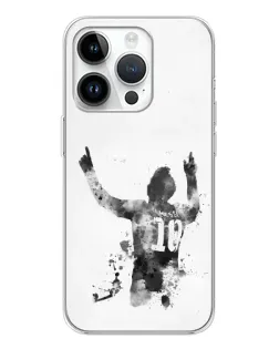 Чохол для Huawei Honor X7d з картинкою «Чорно-білий силует Мессі»