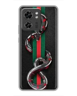 Чехол для Huawei Honor X8 5G с картинкой «Gucci — змея на полосе»