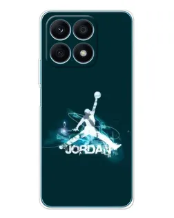 Чехол для Huawei Honor X8a с картинкой «Jordan Blue Fire»
