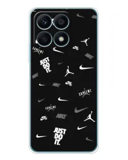 Чехол для Huawei Honor X8a с картинкой «Nike Black Pattern»