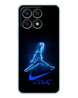 Чехол для Huawei Honor X8a с картинкой «Jordan Neon Blue»