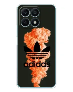 Чехол для Huawei Honor X8a с картинкой «Оранжевый дым Adidas»
