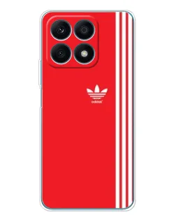 Чехол для Huawei Honor X8a с картинкой «Красный минимализм Adidas»