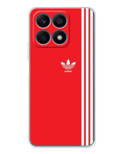 Чехол для Huawei Honor X8a с картинкой «Красный минимализм Adidas»
