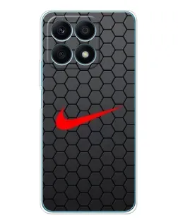 Чехол для Huawei Honor X8a с картинкой «Nike — карбоновая сетка»