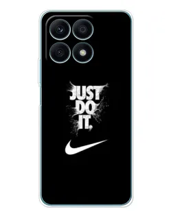 Чехол для Huawei Honor X8a с картинкой «Текстовый принт Nike»