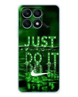 Чехол для Huawei Honor X8a с картинкой «Зеленый неоновый Nike»