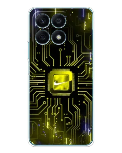 Чехол для Huawei Honor X8a с картинкой «Nike — золотая искра»
