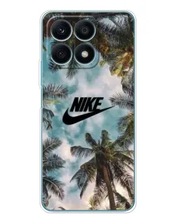 Чехол для Huawei Honor X8a с картинкой «Тропический принт Nike»