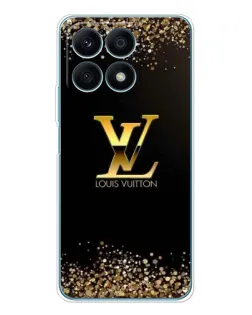 Чехол для Huawei Honor X8a с картинкой «LV — золотые искры»