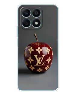 Чехол для Huawei Honor X8a с картинкой «Красное яблоко LV»