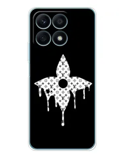 Чехол для Huawei Honor X8a с картинкой «Цветочная монограмма»