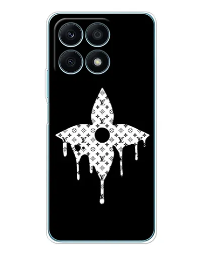 Чехол для Huawei Honor X8a с картинкой «Цветочная монограмма»