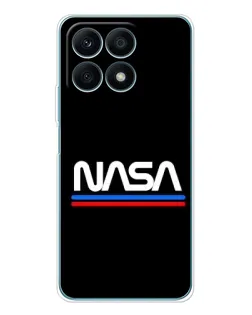 Чехол для Huawei Honor X8a с картинкой «NASA — классика Red Blue»