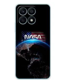 Чехол для Huawei Honor X8a с картинкой «Земля из космоса NASA»