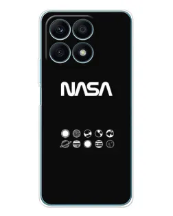 Чехол для Huawei Honor X8a с картинкой «NASA — технический принт»