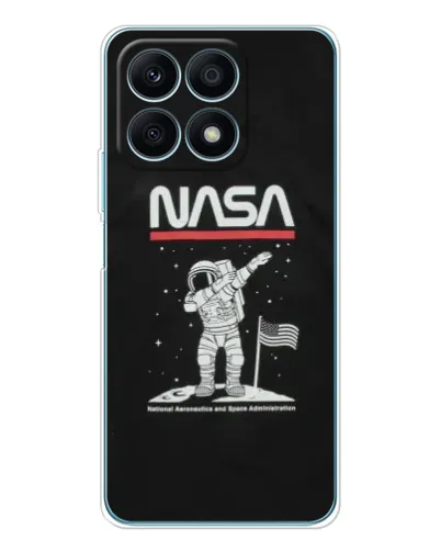 Чехол для Huawei Honor X8a с картинкой «NASA — шагаем по Луне»