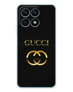 Чехол для Huawei Honor X8a с картинкой «Золотой логотип Gucci»