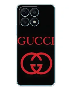 Чехол для Huawei Honor X8a с картинкой «Gucci — красный логотип»