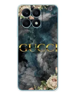 Чехол для Huawei Honor X8a с картинкой «Абстрактные цветы Gucci»