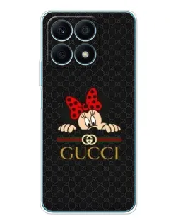 Чехол для Huawei Honor X8a с картинкой «Минни Маус Gucci — черный»