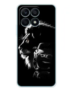 Чехол для Huawei Honor X8a с картинкой «BMW и лев»